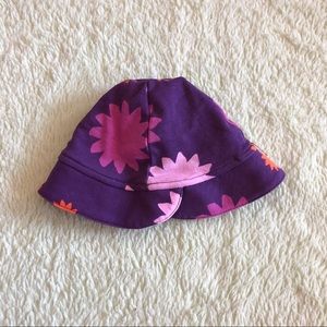 24m Hat - purple with flowers